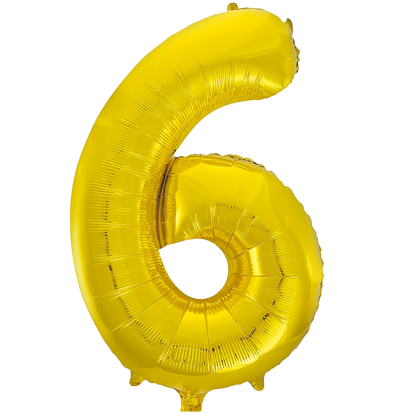 Фолиев балон цифра 6, Gold