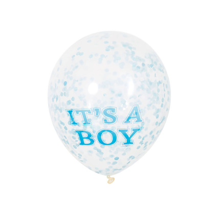 Латексови балони с конфети, Blue Boy