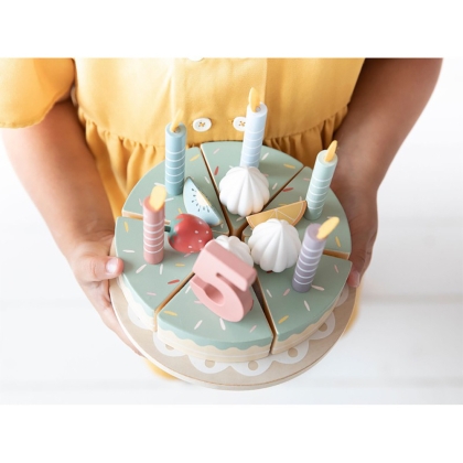 Детска Дървена Торта със Свещи и Аксесоари XL Litte Dutch