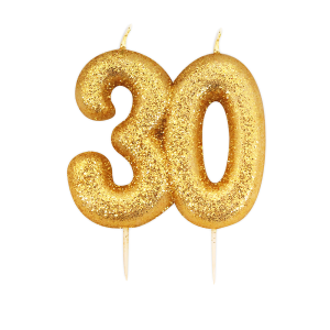 Златнa свещичкa за торта, 30-ти рожден ден