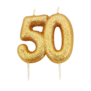 Златнa свещичкa за торта, 50-ти рожден ден