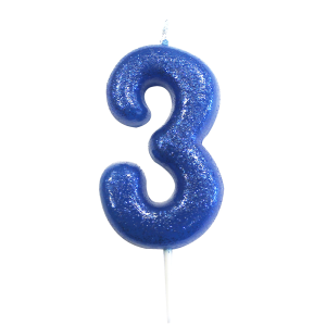 Свещичка за рожден ден, Blue-Цифра 3