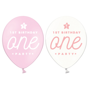 Латексови балони,Pink 1st Birthday
