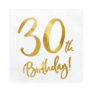 White&Gold, Парти салфетки 30-ти рожден ден