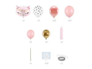 Комплект за балонен букет Розова Котка