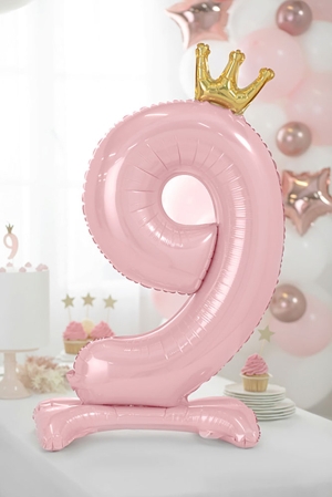 Стоящ Балон Цифра, Pink Crown
