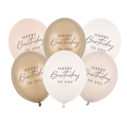 Латексови балони Happy Birthday – злато и Nude нюанси