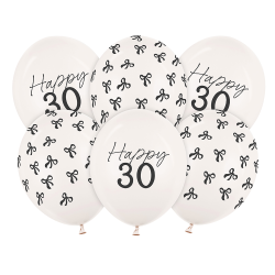 Латексови балони Happy 30 – черни панделки