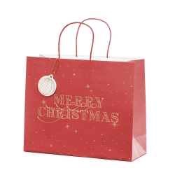 Подаръчна торбичка Merry Christmas – червена