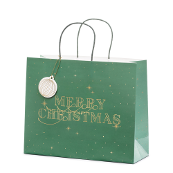 Подаръчна торбичка Merry Christmas – зелена