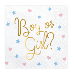 Парти салфетки за разкриване на пола „Boy or Girl?“