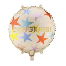 Фолиев балон Congrats със звезди