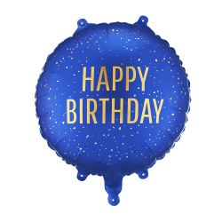 Фолиев балон Happy Birthday – син