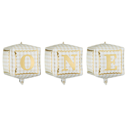 Фолиеви балони кубчета ONE – комплект от 3 броя