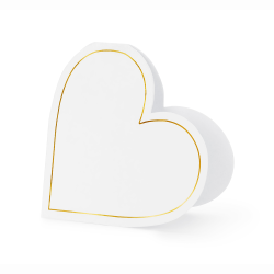 Картички за гости Сърце – бели със златен кант