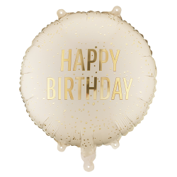 Фолиев балон Happy Birthday - крем