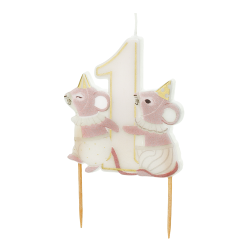 Свещ за торта, Цифра 1 с мишлета