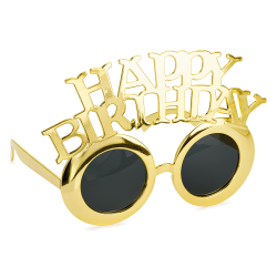 Златни парти очила Happy Birthday