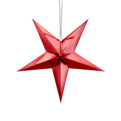 Коледна декорация, Червена звезда 45см.