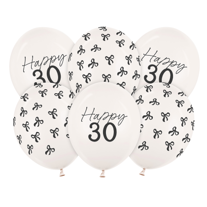 Латексови балони Happy 30 – черни панделки