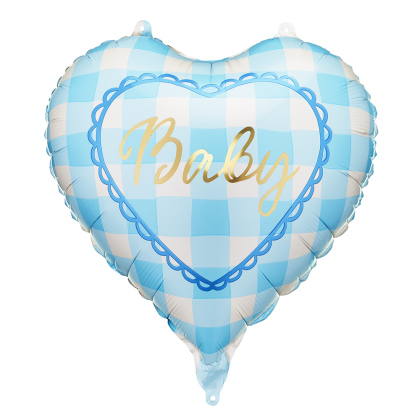Фолиен балон сърце Baby, светлосин