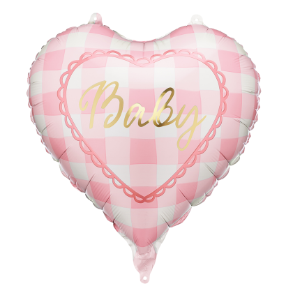 Фолиев балон сърце Baby, светлорозов