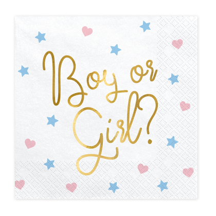 Парти салфетки за разкриване на пола „Boy or Girl?“