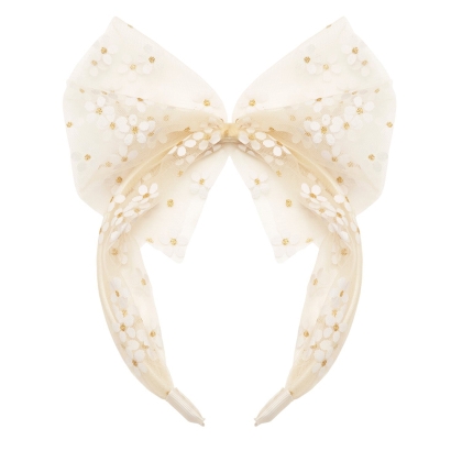 Диадема с тюлена панделка и маргаритки