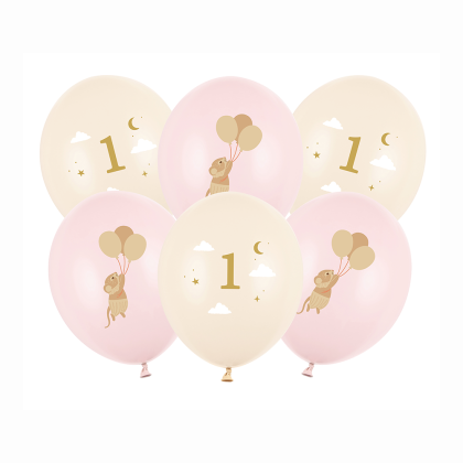 Комплект латексови балони Мишка, Pink Pastels