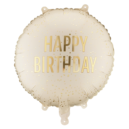 Фолиев балон Happy Birthday - крем