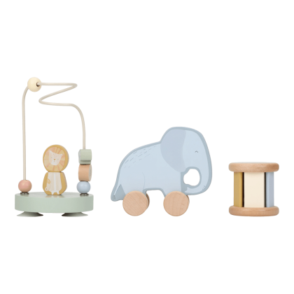 Подаръчна Кутия с Дървени Играчки за Бебе Safari Friends