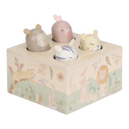 Дървена играчка с изскачащи животни Safari Friends