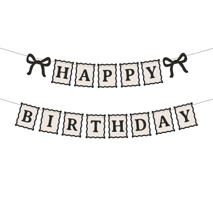 Банер  Happy Birthday с панделки
