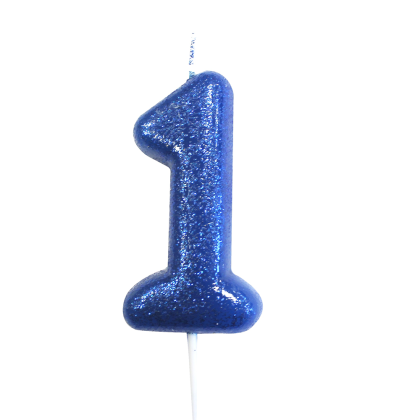 Свещичка за рожден ден,Blue-Цифра 1