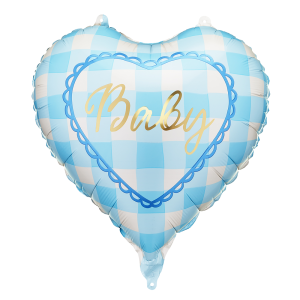 Фолиен балон сърце Baby, светлосин