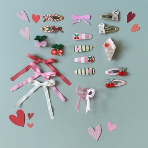 Детски фиби с черешки и сърца