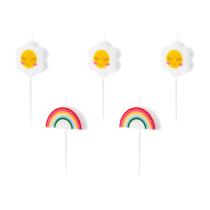 Свещички за торта с маргаритки и дъги