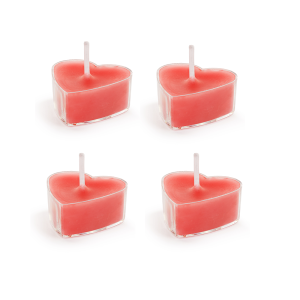 Чаени свещи във формата на сърце – червени