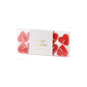 Чаени свещи във формата на сърце – червени