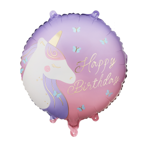 Фолиев балон Happy Birthday,Еднорог