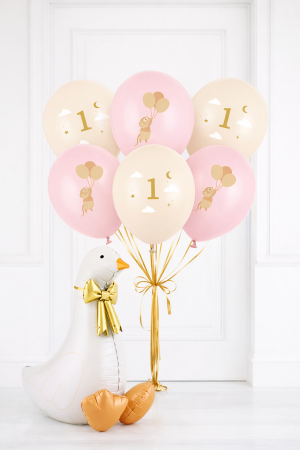 Комплект латексови балони Мишка, Pink Pastels