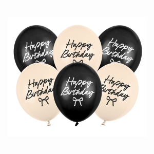 Комплект латексови балони Happy Birthday – панделки