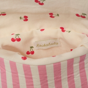 Детска чанта Черешки с розови райета