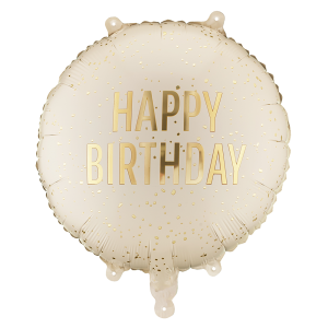 Фолиев балон Happy Birthday - крем