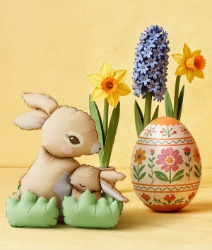 Стоящ фолиев балон,Зайчета