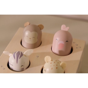 Дървена играчка с изскачащи животни Safari Friends