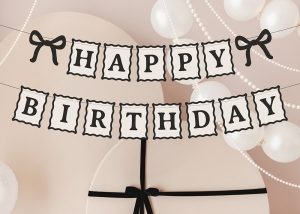 Банер  Happy Birthday с панделки