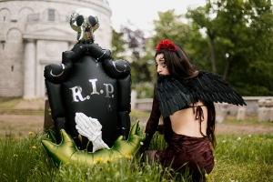 Стоящ фолиев балон Надгробна плоча RIP